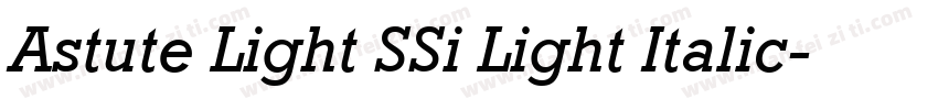 Astute Light SSi Light Italic字体转换